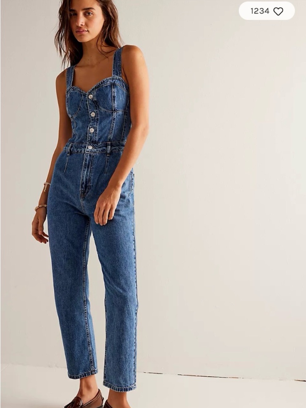 We The Free Kensington Blue Denim Jumpsuit